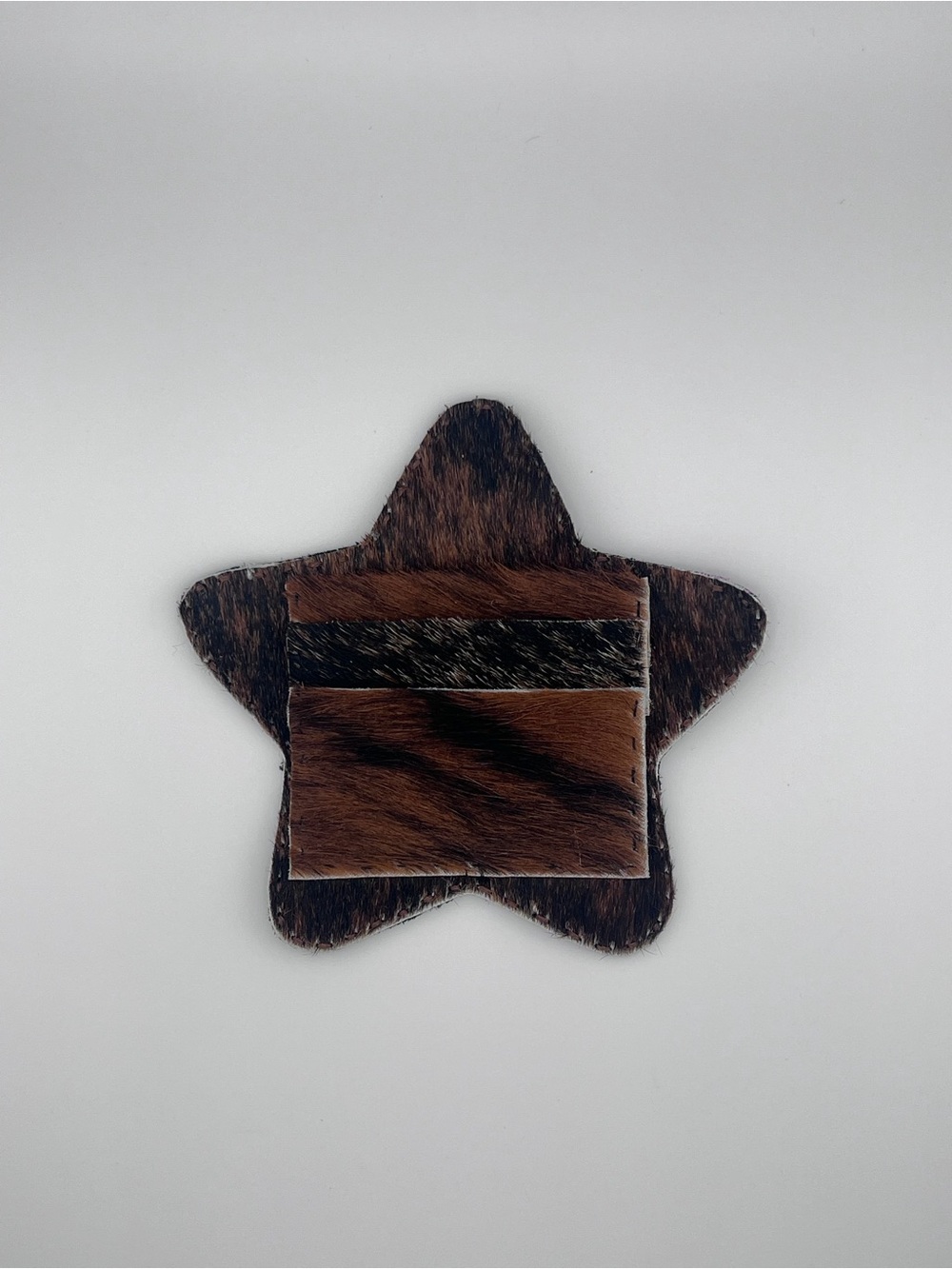 Star-Shaped Cowhide Wallet - Brown & Black